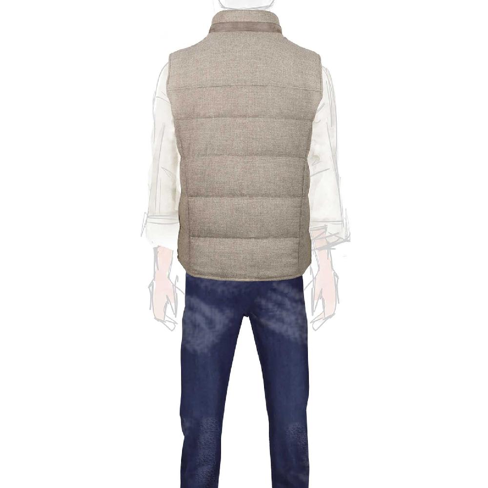 Rubinacci Gilet trapuntato lana e cashmere beige Offerte speciali
