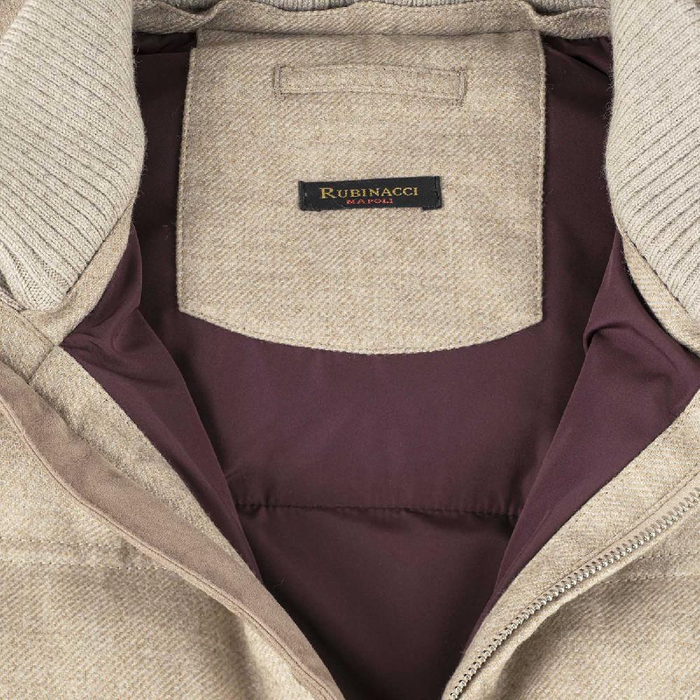 Rubinacci Gilet trapuntato lana e cashmere beige Offerte speciali