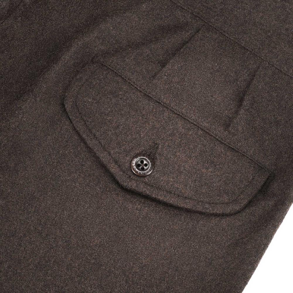 Rubinacci Pantalone manny in flanella marrone Fino al 50% di sconto