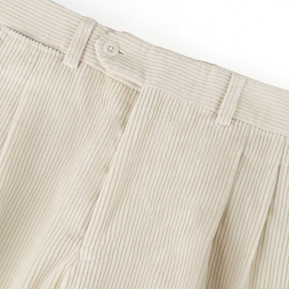 Rubinacci Pantalone 2 pinces in velluto a coste latte Only for today