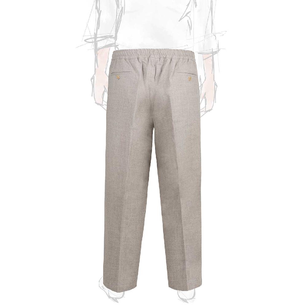 Rubinacci Pantalone leisure in lana beige Solo un giorno rimasto