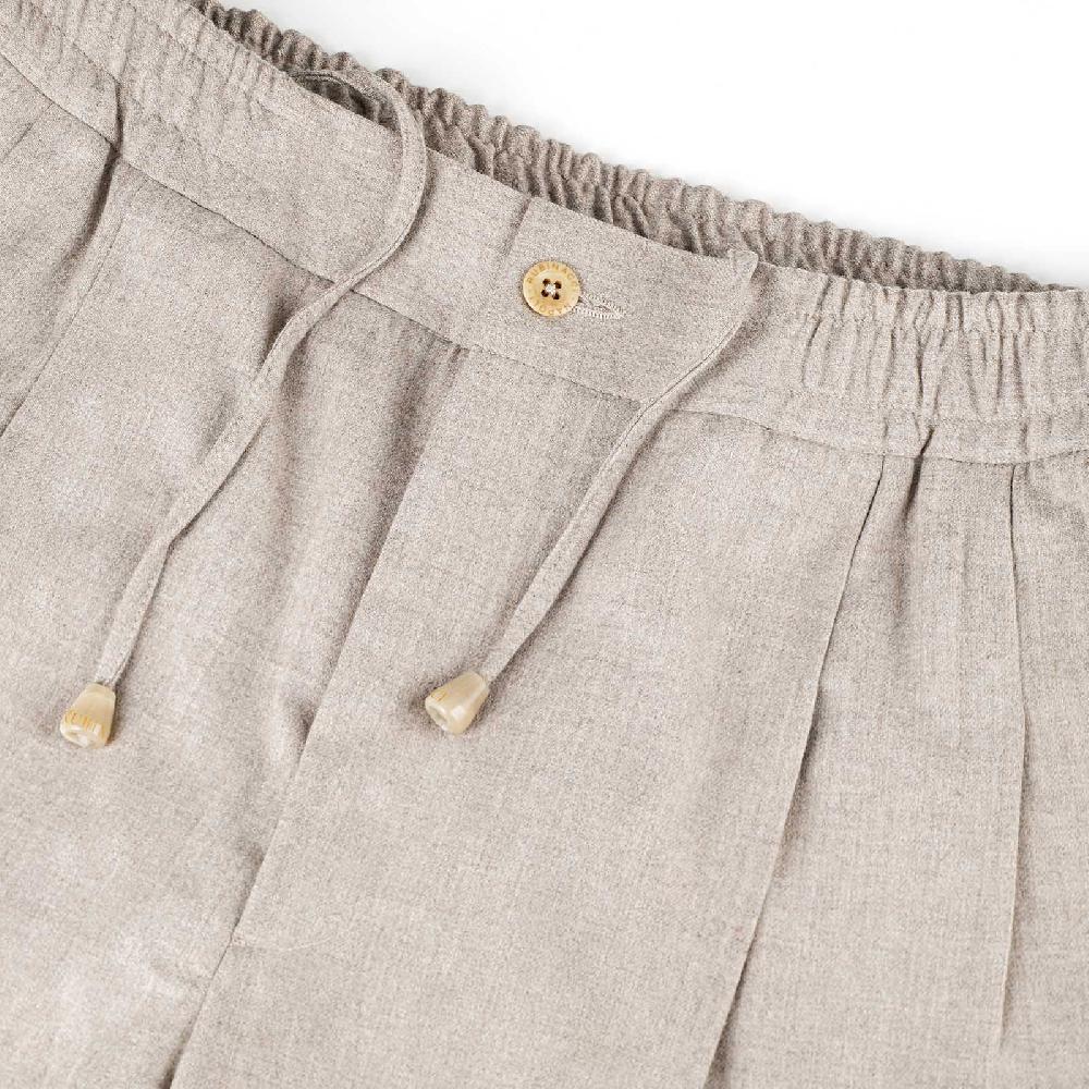 Rubinacci Pantalone leisure in lana beige Solo un giorno rimasto