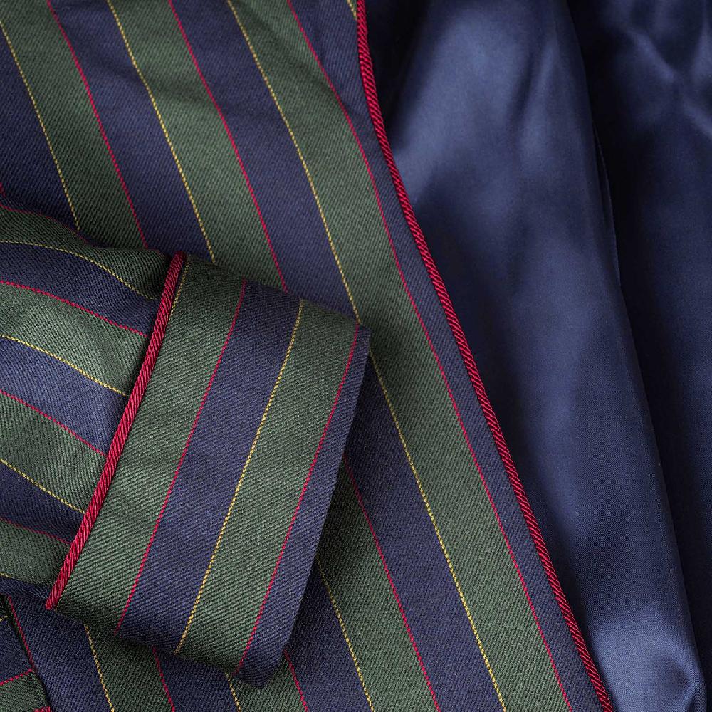 Rubinacci Vestaglia in lana e cashmere rigata 50% di sconto con spedizione gratuita