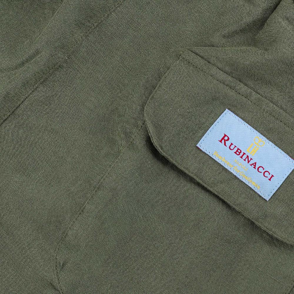 Rubinacci Costume da bagno verde in lino e cotone Nuovo
