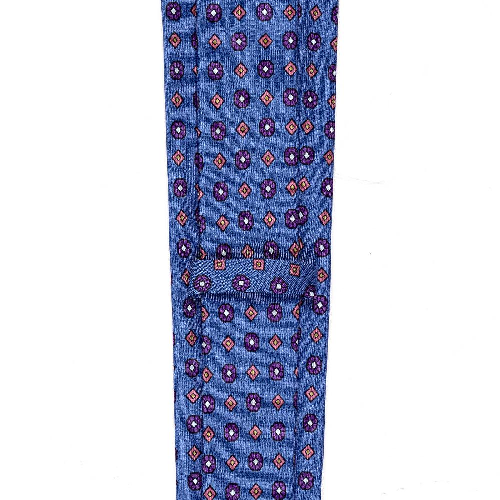 Rubinacci Cravatta in twill di seta con stampa floreale blu Fino Al -60%