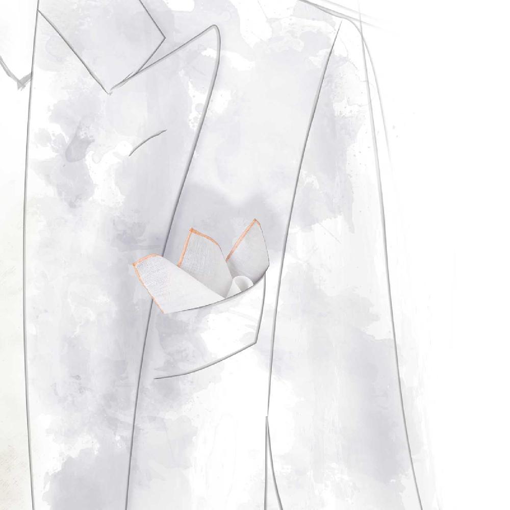 Rubinacci Fazzoletto da taschino arancio Outlet