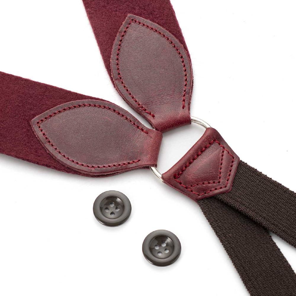 Rubinacci Bretelle in feltro bordeaux Saldi Di Fabbrica