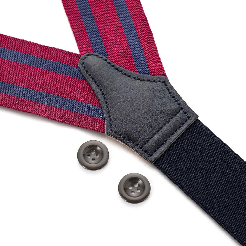 Rubinacci Bretelle rigate blu e bordeaux Moda