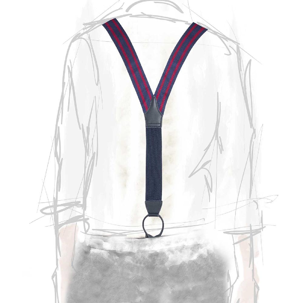 Rubinacci Bretelle rigate blu e bordeaux Spedizione gratuita