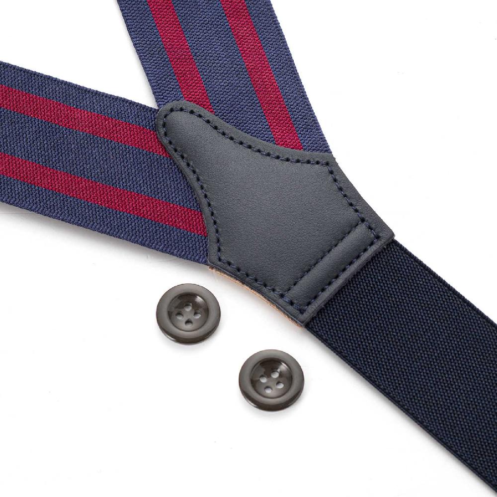 Rubinacci Bretelle rigate blu e bordeaux Spedizione gratuita