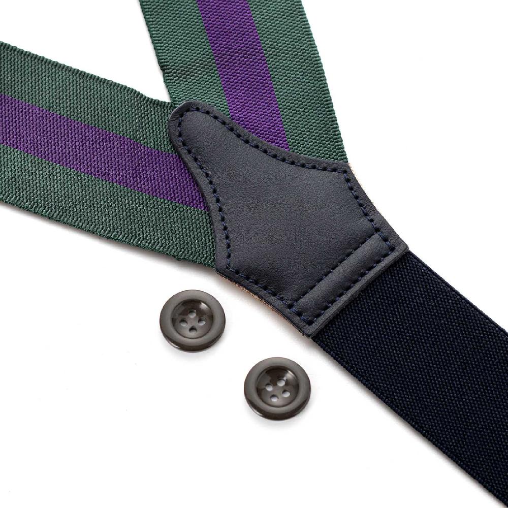 Rubinacci Bretelle rigate viola e verde Sconto di tempo limitato