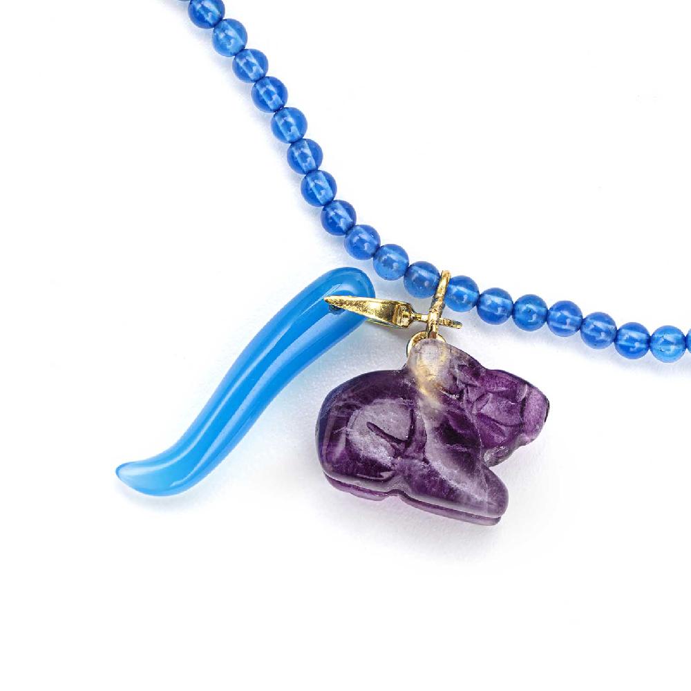 Rubinacci Bottone da bavero ruby in agata azzurro Online Outlet