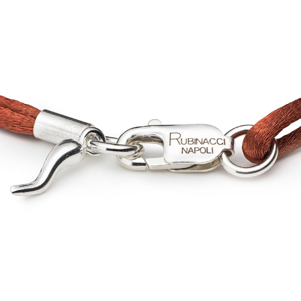 Rubinacci Braccialetto ruby in seta mattone Offerte esclusive