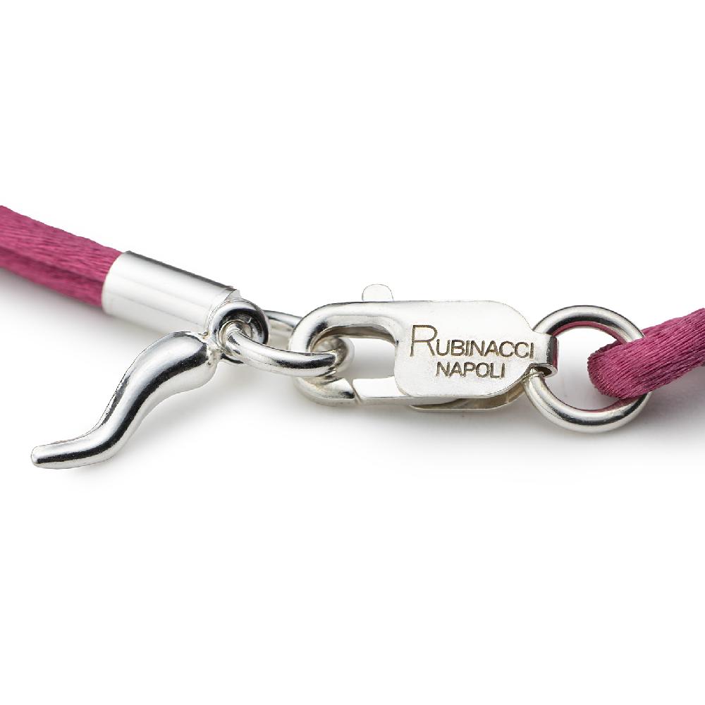 Rubinacci Braccialetto ruby in seta ciclamino Grandi sconti