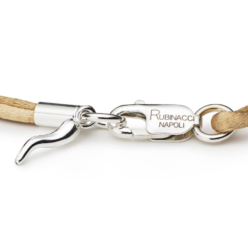 Rubinacci Braccialetto ruby in seta beige Bestseller
