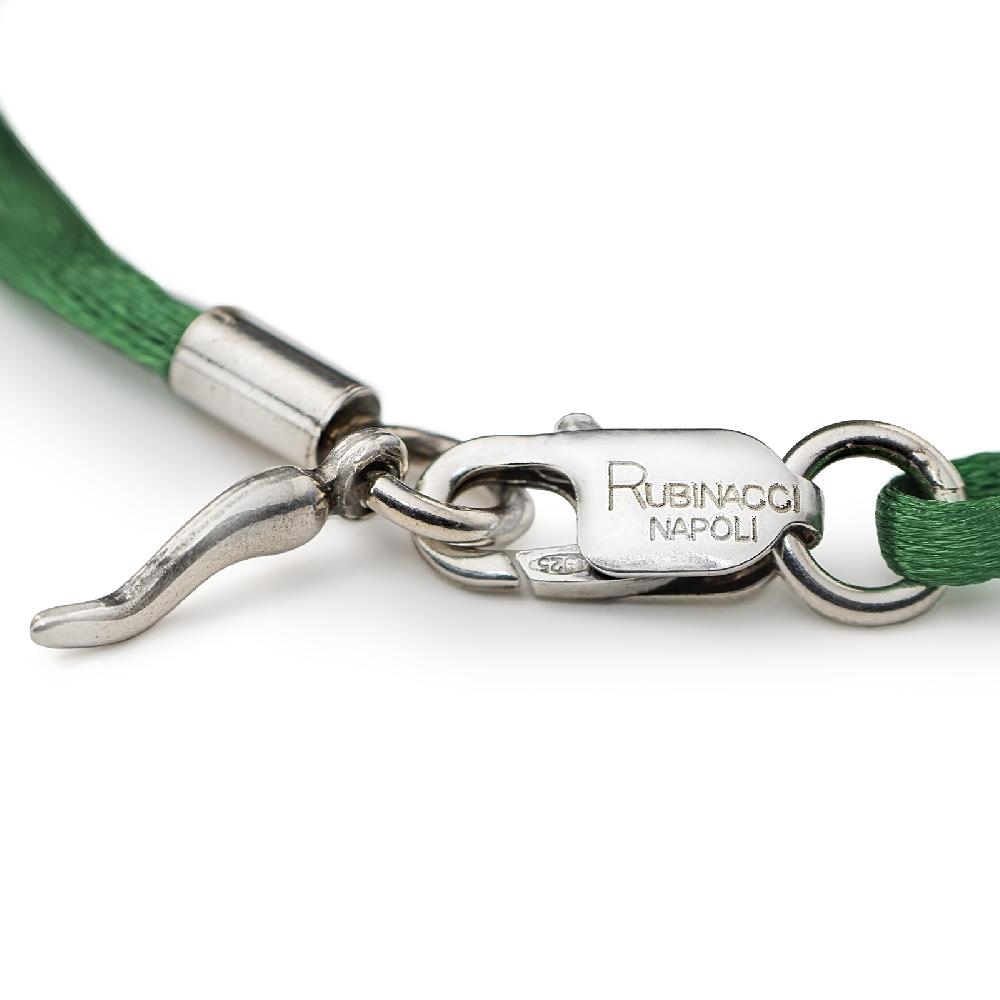 Rubinacci Braccialetto ruby in seta verde Offerte speciali