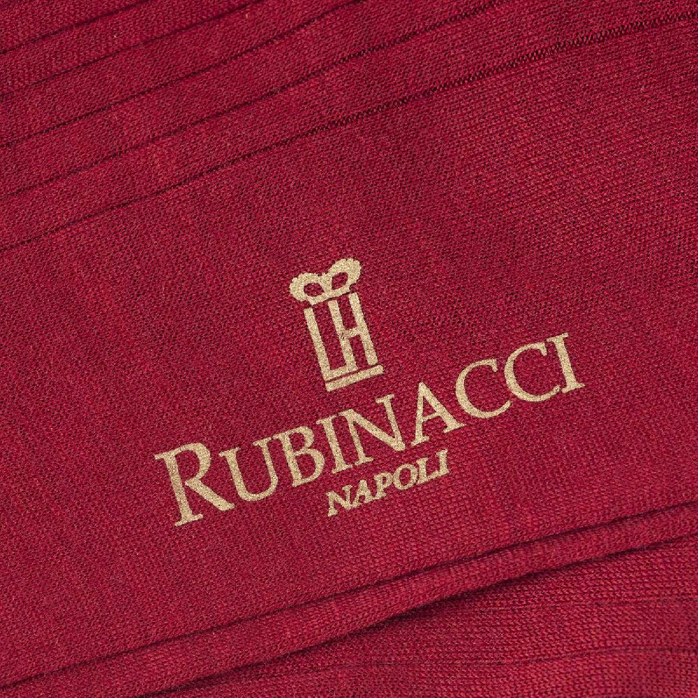 Rubinacci Calze in lana a costina bordeaux Promozione temporanea