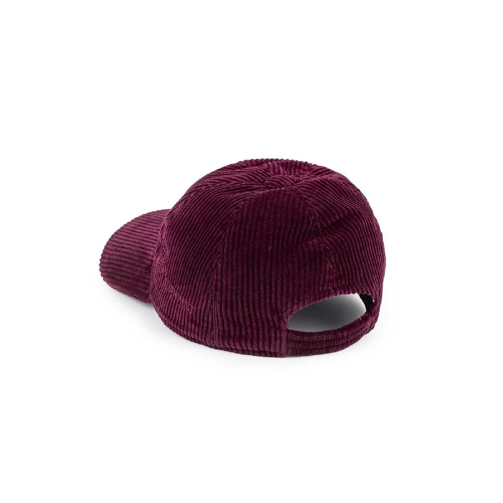 Rubinacci Cappello baseball in velluto a coste rubino Esporta salva
