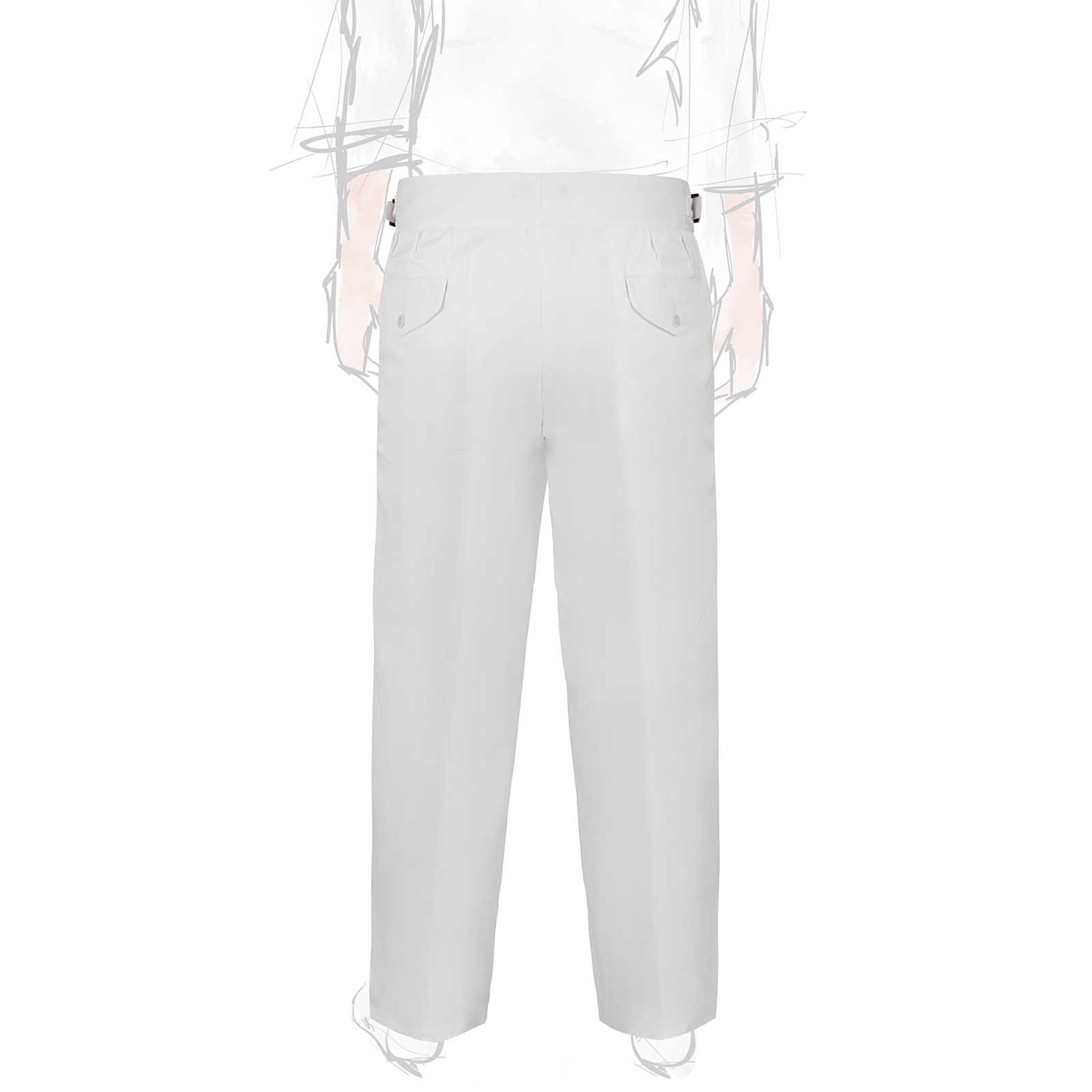 Rubinacci Vintage archive pantalone Manny in cotone bianco Consegna Veloce