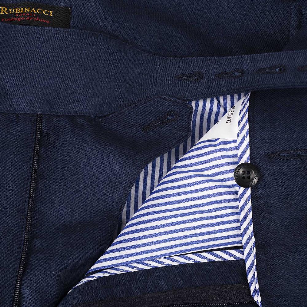 Rubinacci Vintage archive pantalone Manny in cotone blu Promozione Limitata