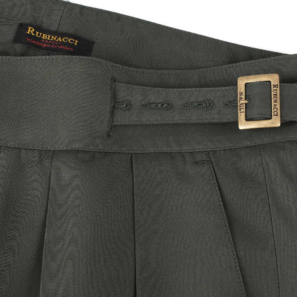Rubinacci Vintage archive pantalone Manny in cotone verde militare Fino Al -60%