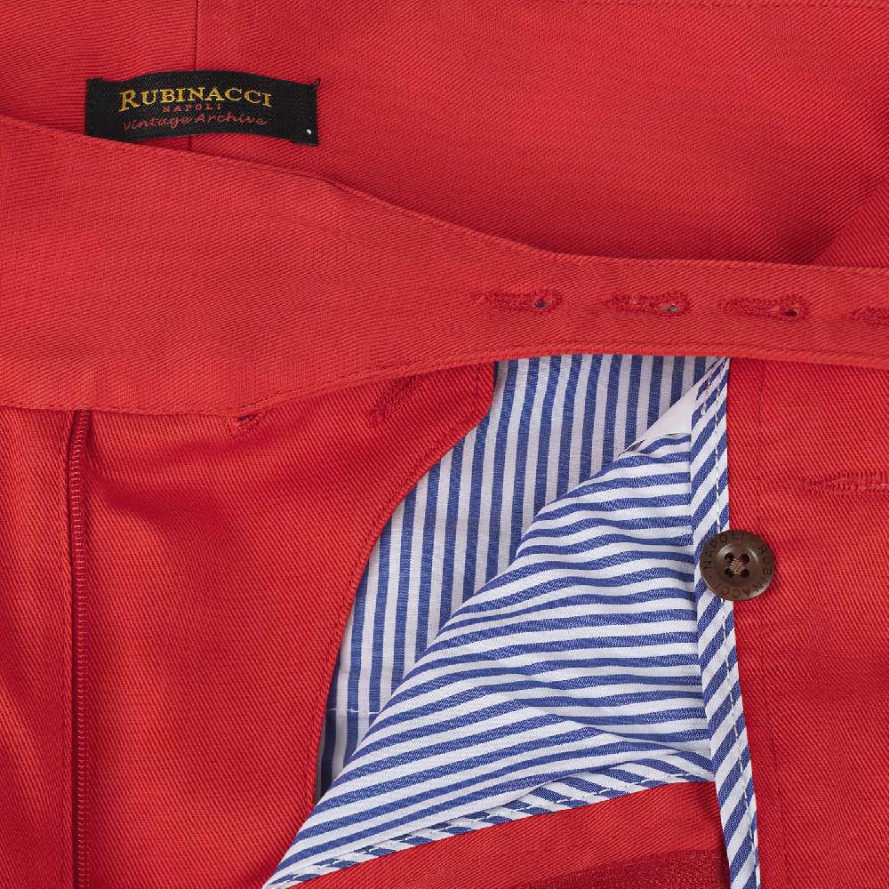 Rubinacci Vintage archive pantalone Manny in cotone rosso Shopping Online