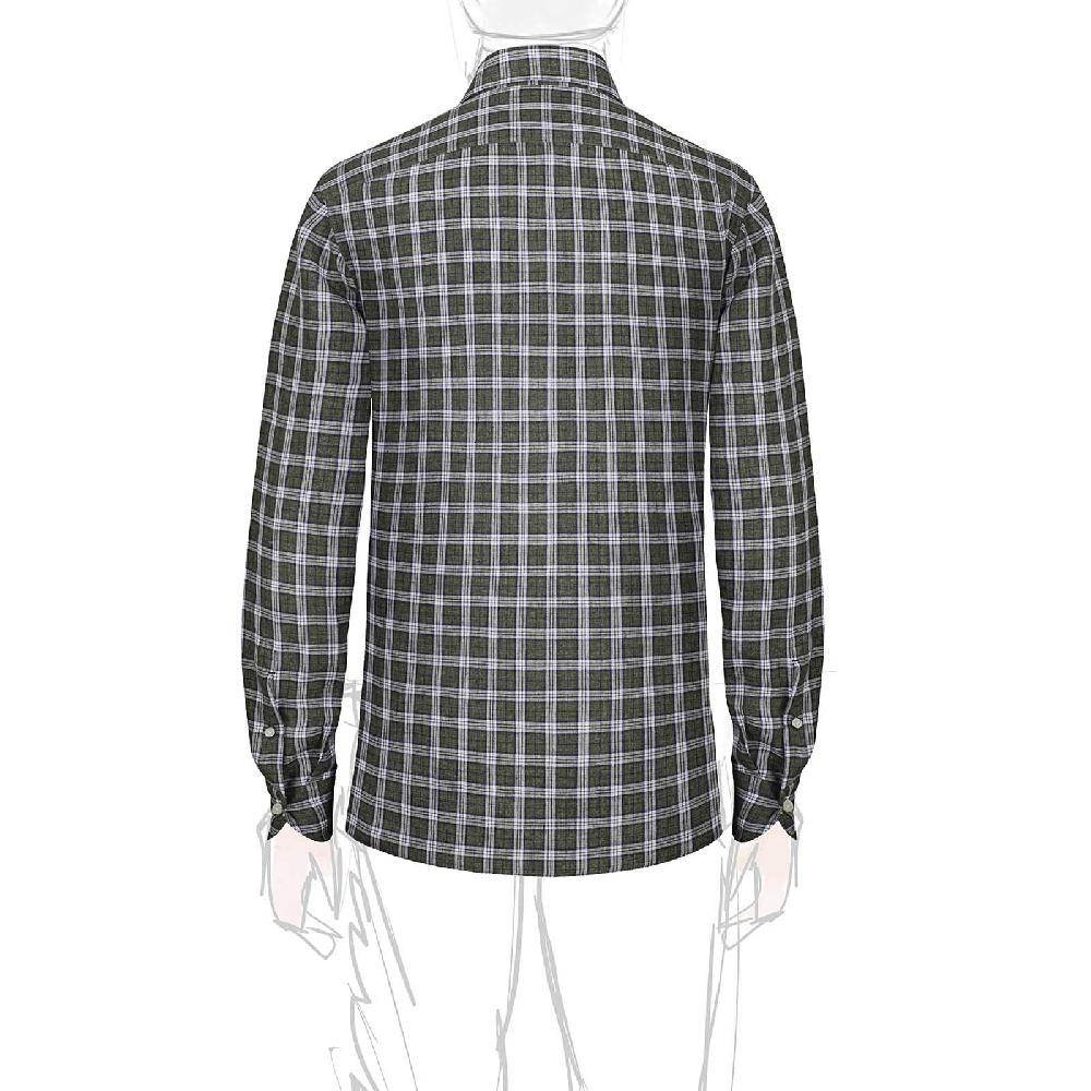 Rubinacci Vintage archive camicia in lino verde e bianco Sottocosto