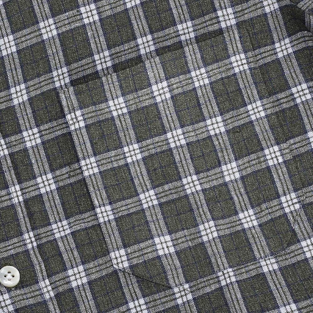 Rubinacci Vintage archive camicia in lino verde e bianco Sottocosto
