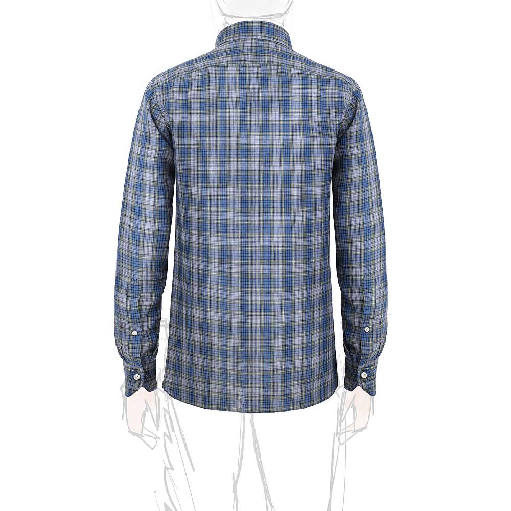 Rubinacci Vintage archive camicia in lino verde e blu Novità