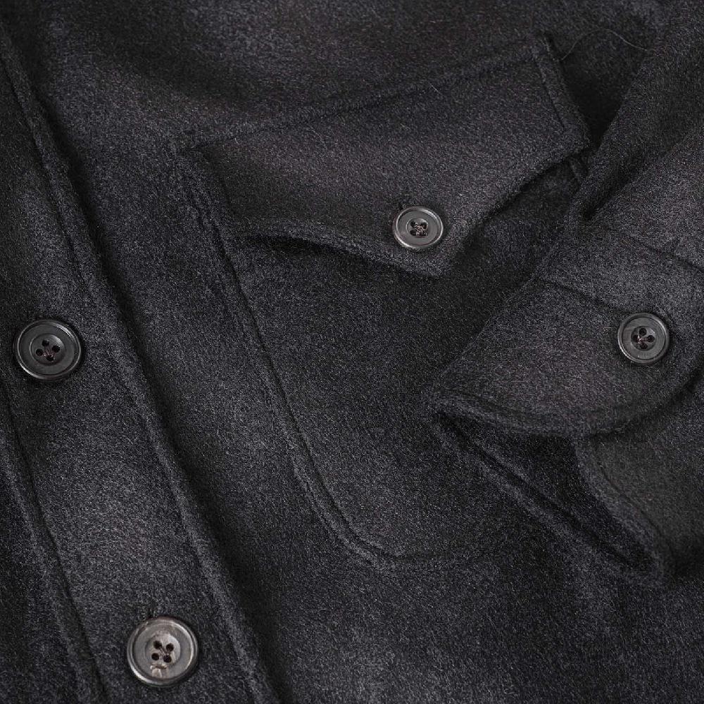 Rubinacci Vintage archive sahariana in baby alpaca nero Sconto