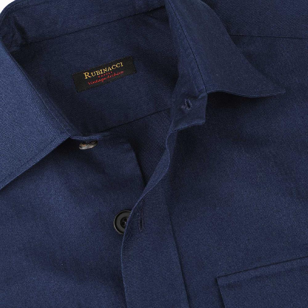 Rubinacci Vintage archive sahariana in cotone blu denim Saldi