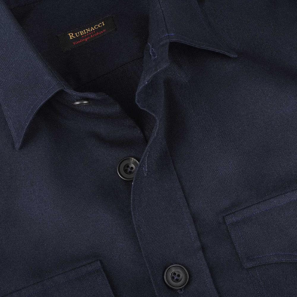 Rubinacci Vintage archive sahariana in cotone blu Offerte