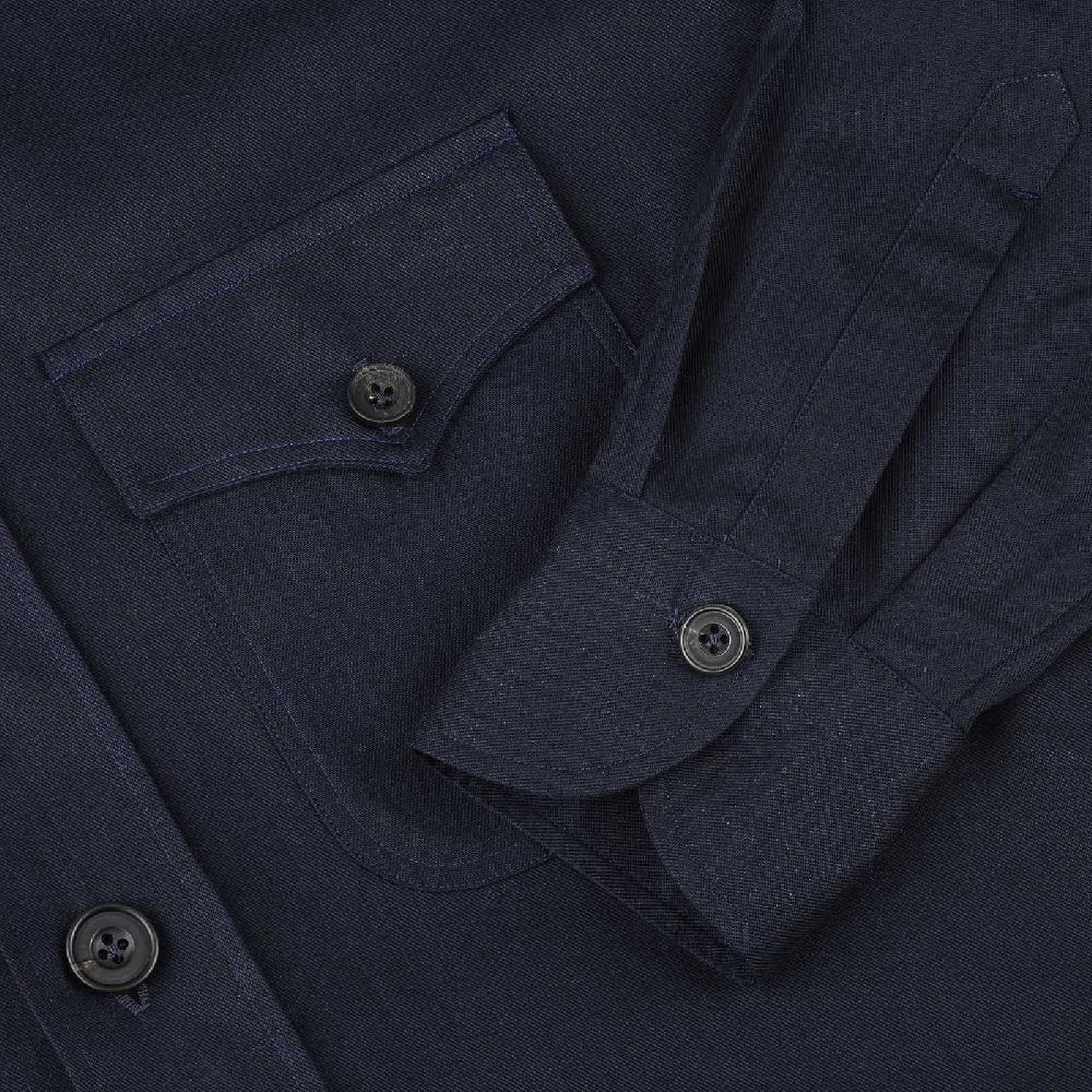 Rubinacci Vintage archive sahariana in cotone blu Offerte