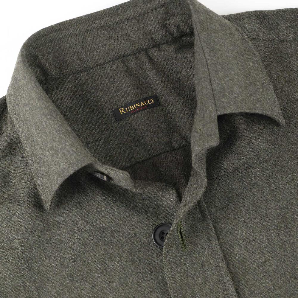 Rubinacci Overshirt in lana verde Fino al 50% di sconto