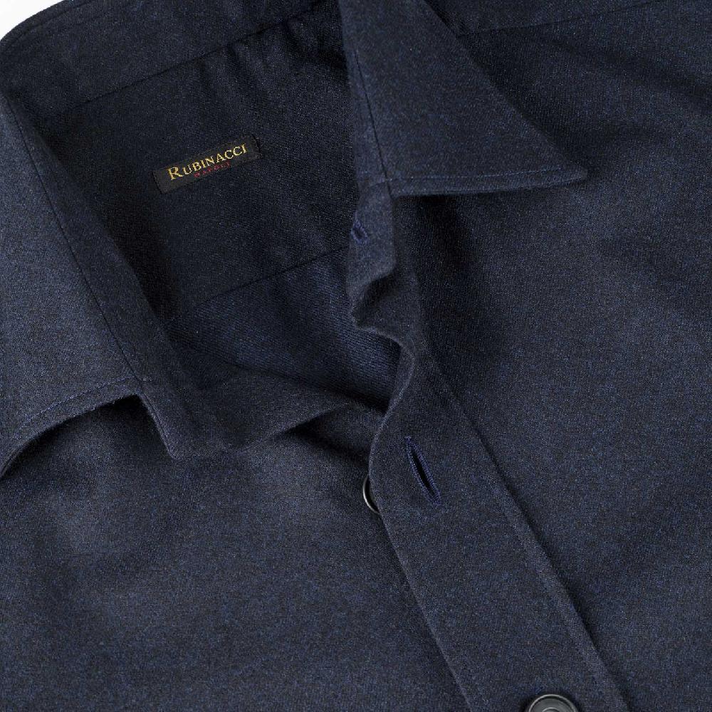 Rubinacci Overshirt in lana blu Fino al 60% di sconto
