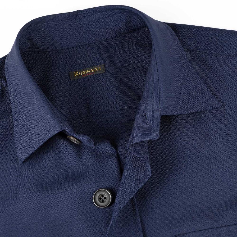 Rubinacci Sahariana in hopsack blu Offerta speciale della fabbrica