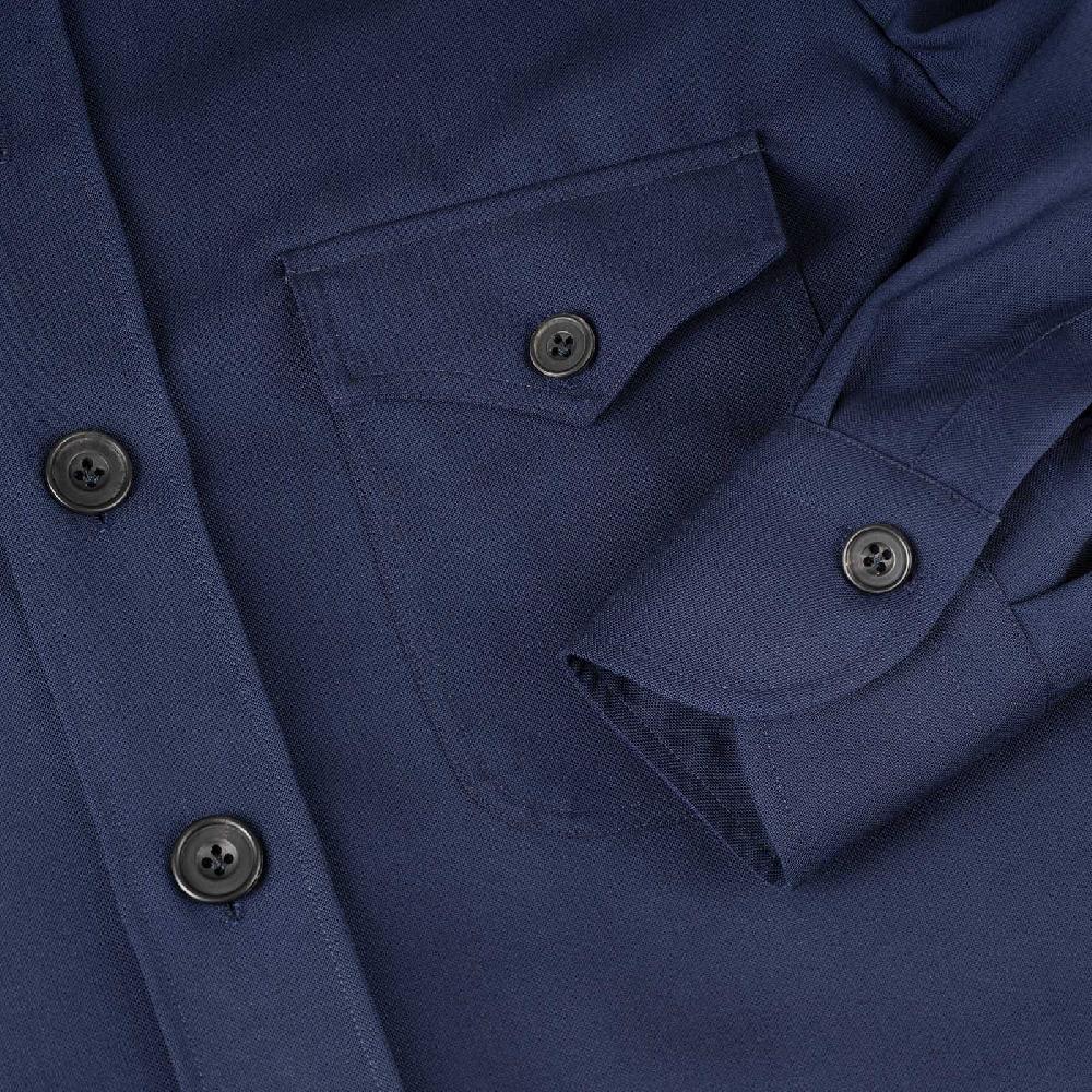 Rubinacci Sahariana in hopsack blu Offerta speciale della fabbrica