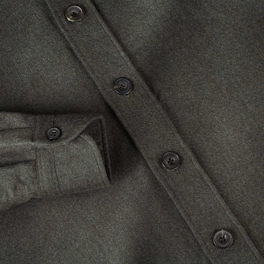 Rubinacci Overshirt in lana e seta verde Sostegno trimestrale