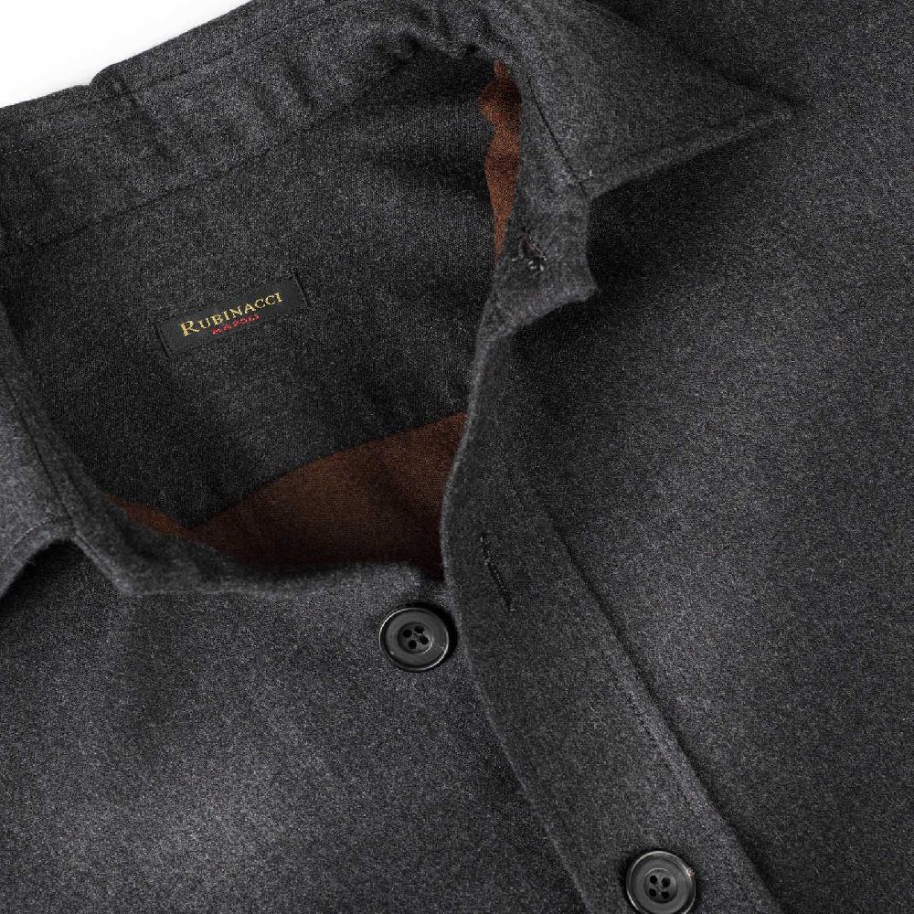 Rubinacci Overshirt in lana e seta grigia Fino al 55% di sconto