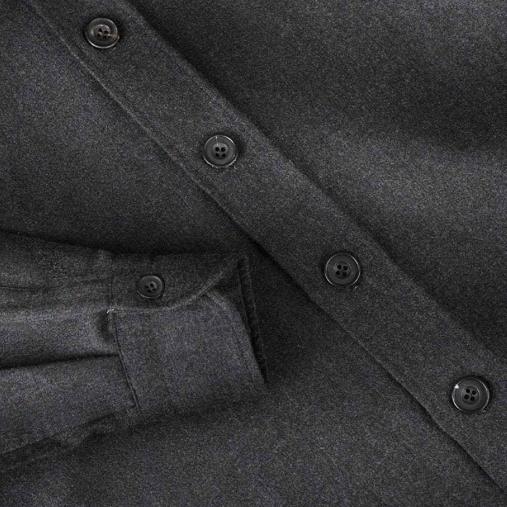 Rubinacci Overshirt in lana e seta grigia Fino al 55% di sconto