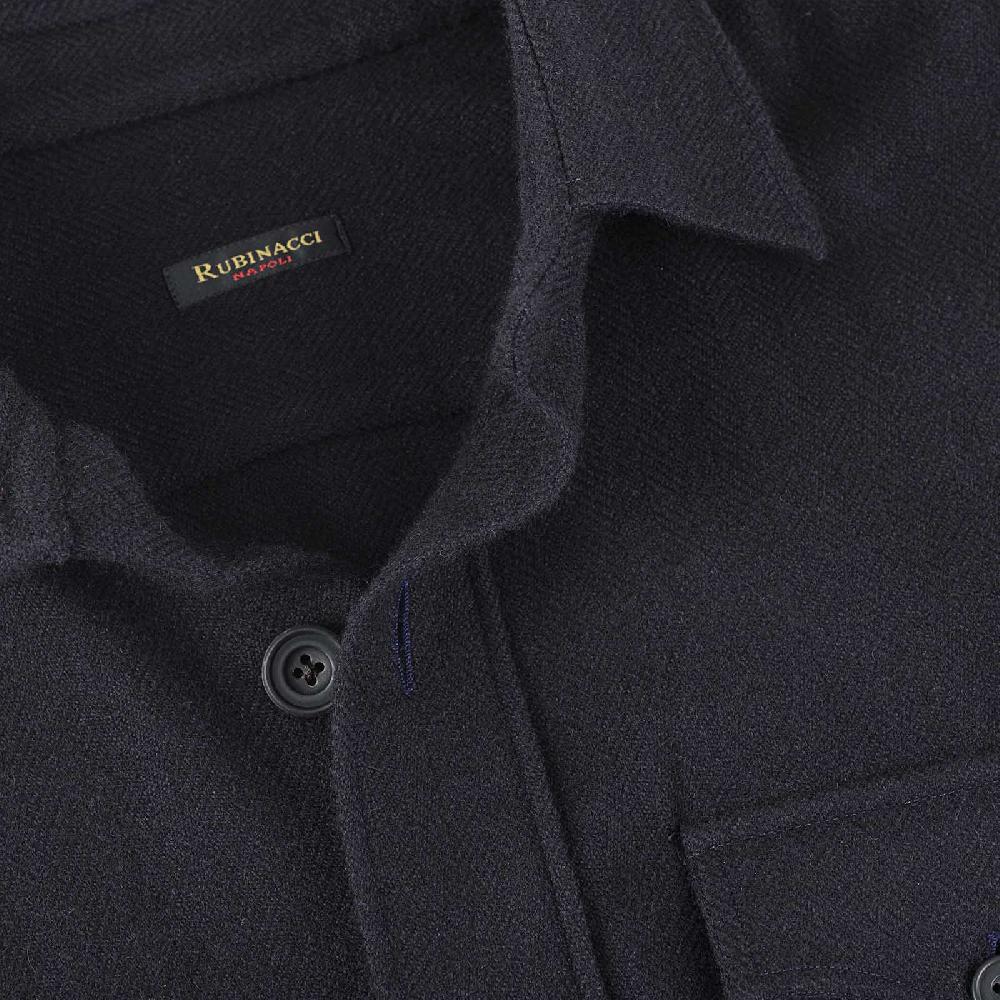 Rubinacci Sahariana in cashmere spigato blu Trasporto libero internazionale