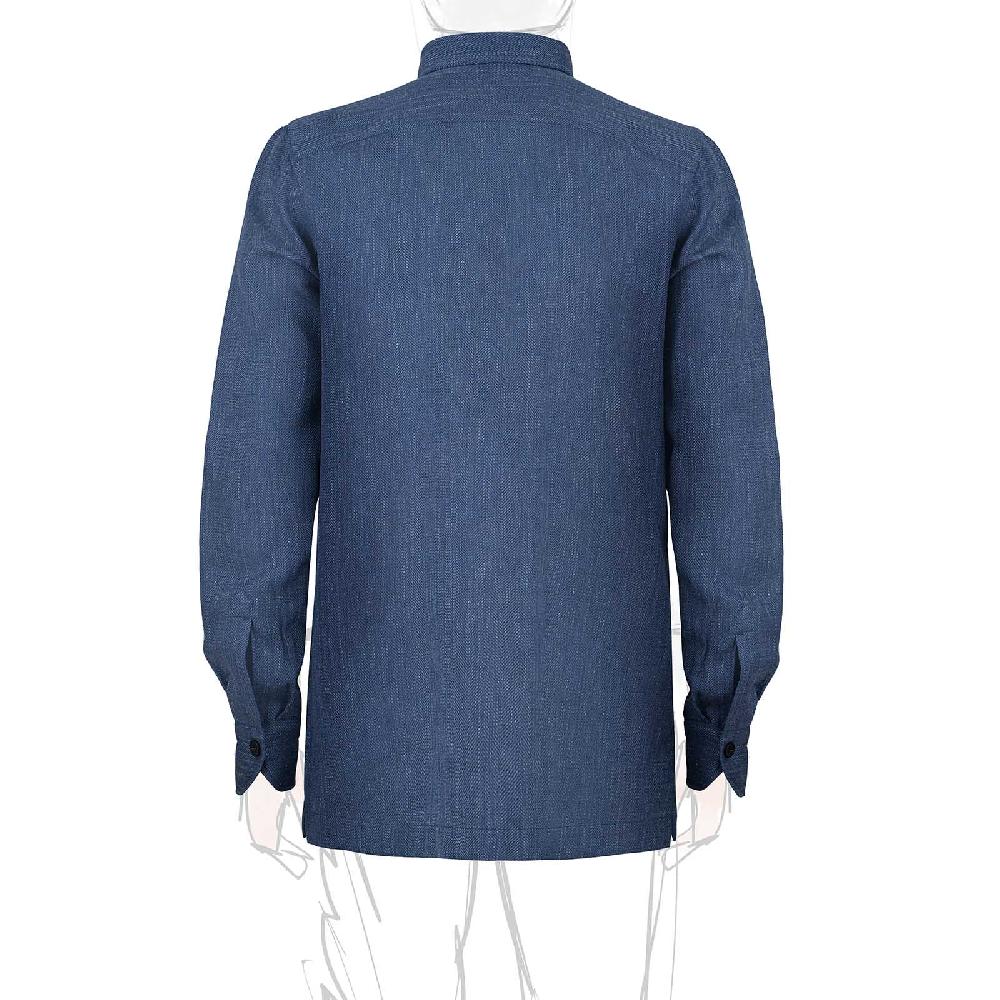 Rubinacci Sahariana in lana e seta blu Black Friday Prezzi
