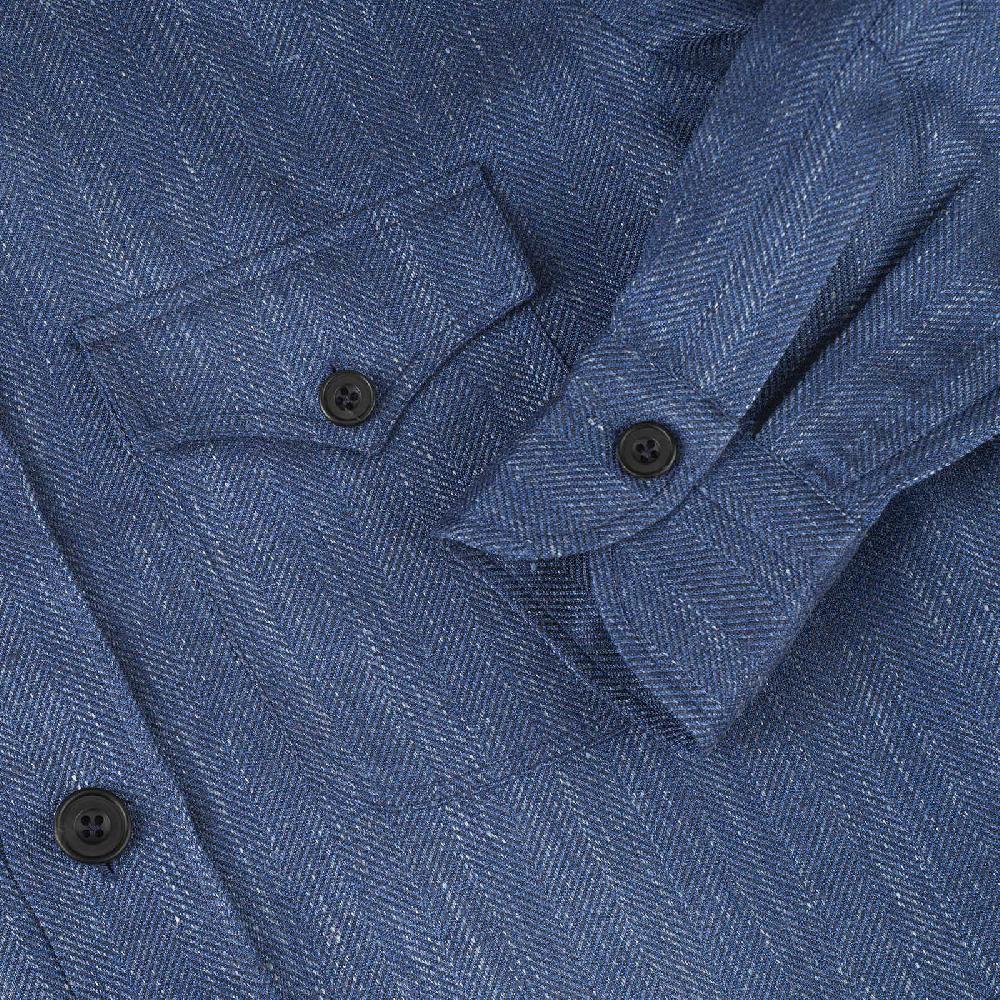 Rubinacci Sahariana in lana e seta blu Black Friday Prezzi