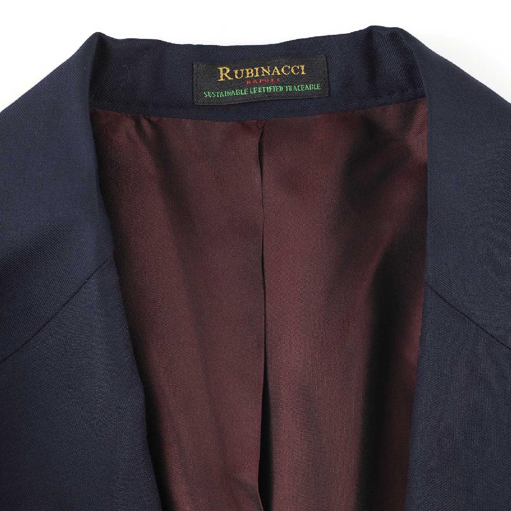 Rubinacci Giacca in Lana “Green Certified” blu Spedizione Gratuita