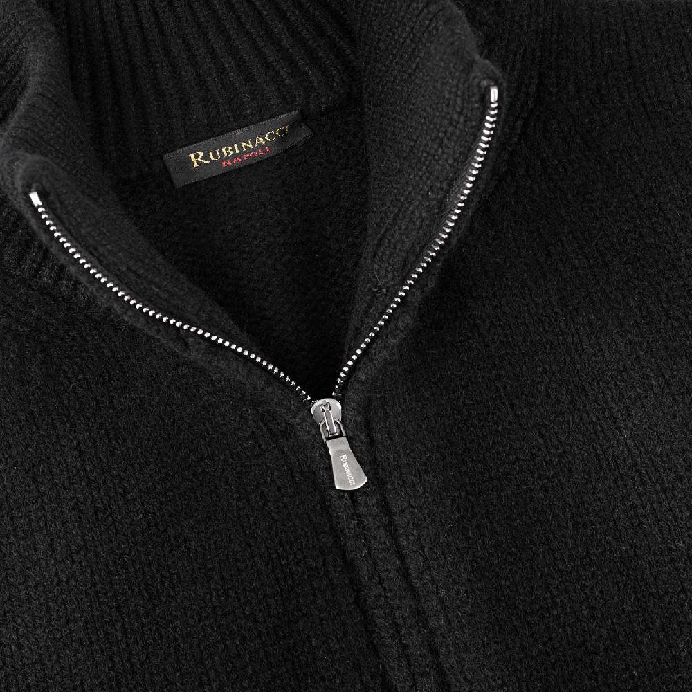 Rubinacci Pull zip in cashmere nero In Vendita