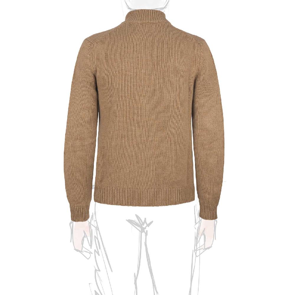 Rubinacci Pull zip in cashmere rhum Offerte