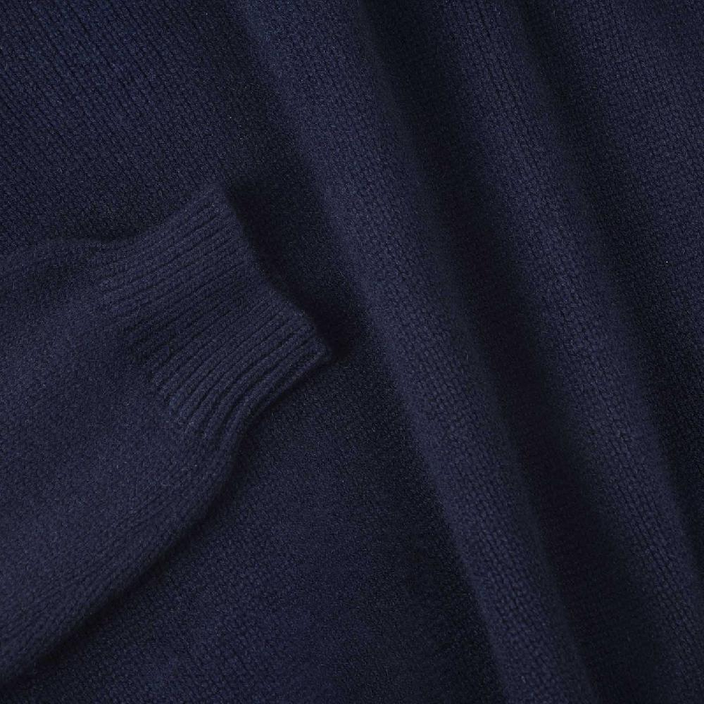 Rubinacci Pull mezza zip in cashmere blu Vendita Economica
