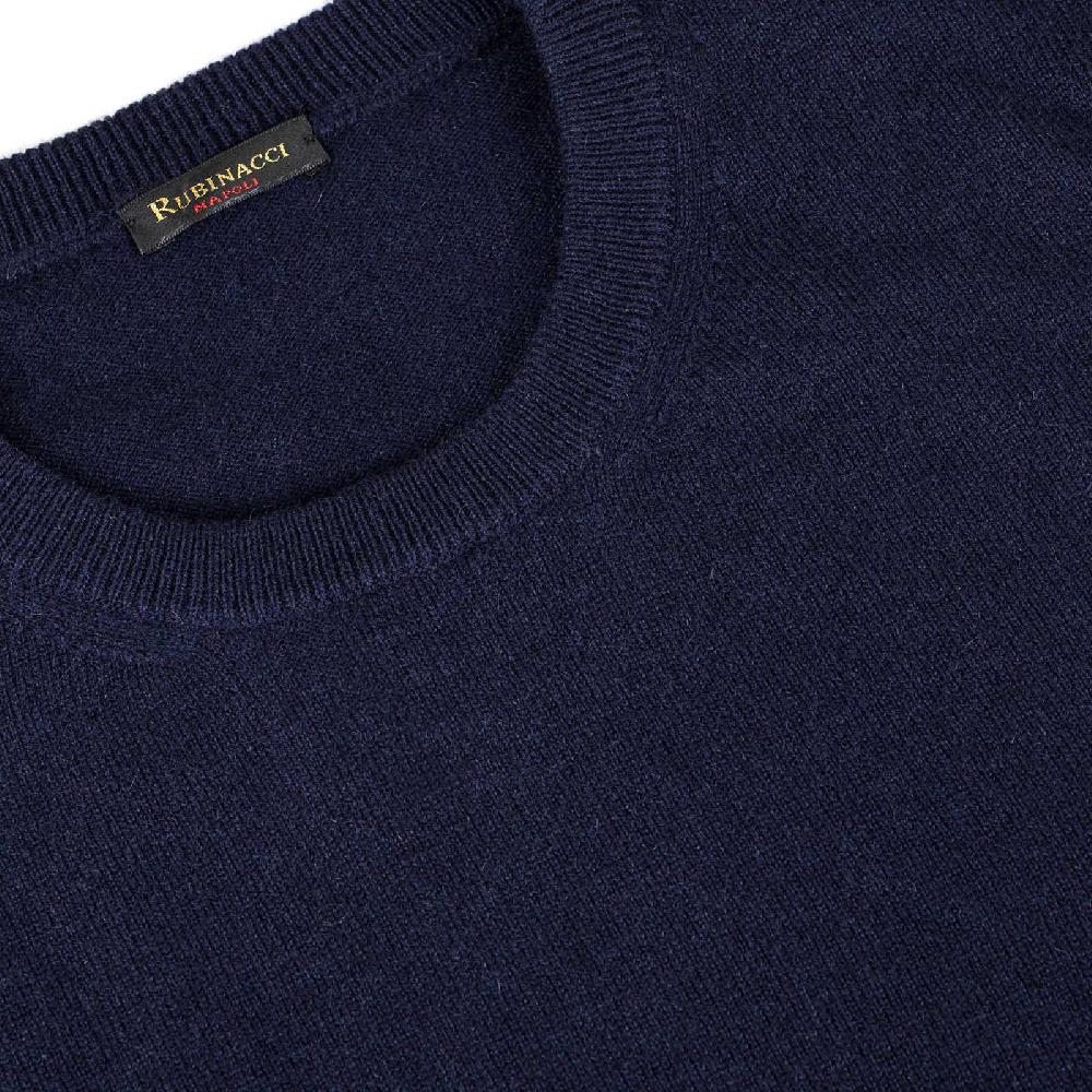 Rubinacci Girocollo in cashmere blu In Saldo