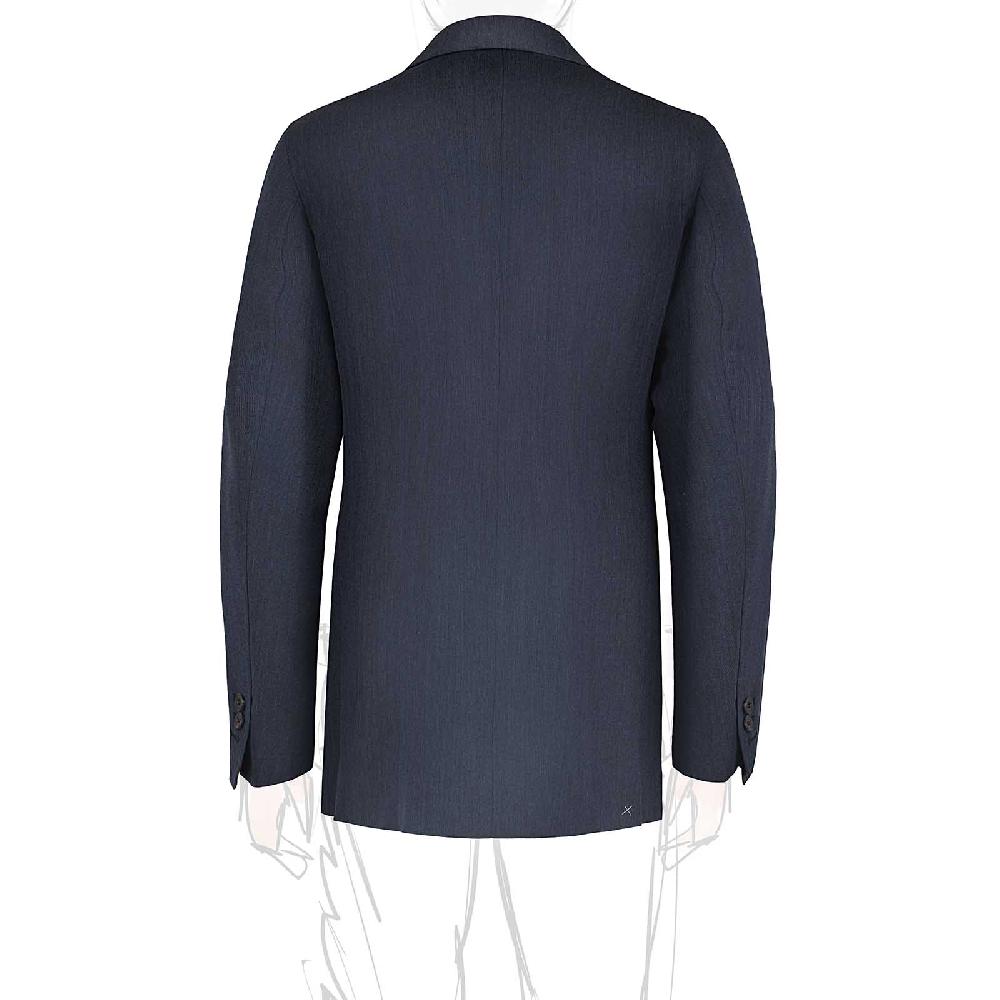 Rubinacci Giacca in lana e mohair blu Nuova