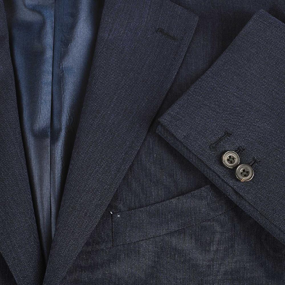 Rubinacci Giacca in lana e mohair blu Nuova